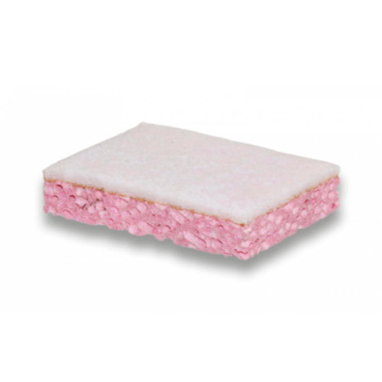 Tampon blanc sur éponge végétale rose Tampon blanc sur éponge végétale rose